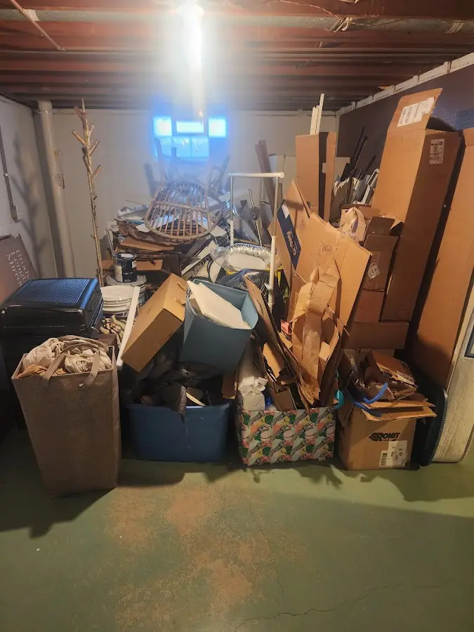 Roll-off dumpster container at job site for 20 Yard Dumpster Rental in Ligonier